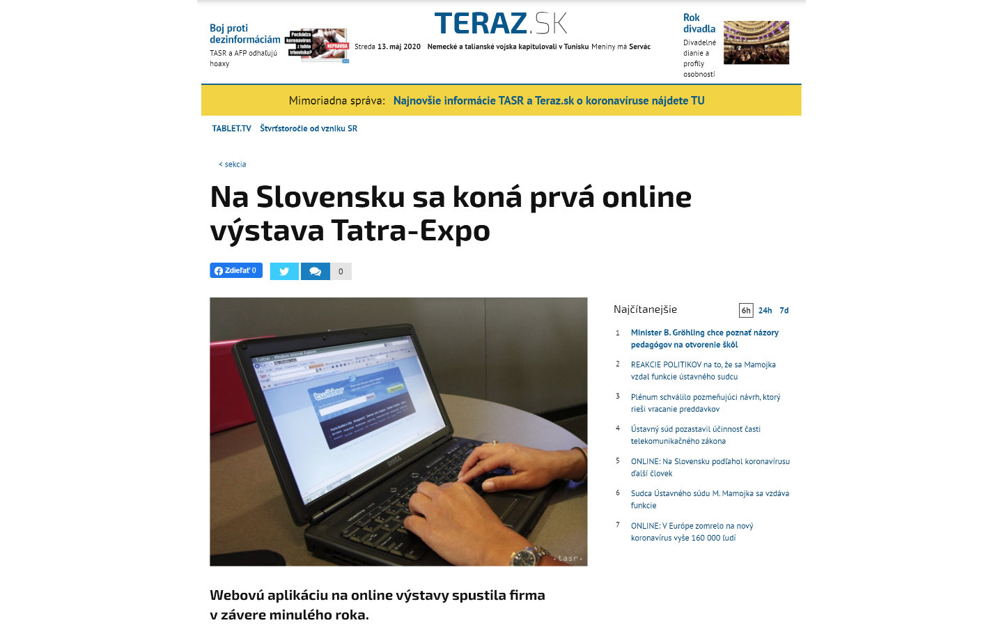 Na Slovensku sa koná prvá online výstava Tatra-Expo