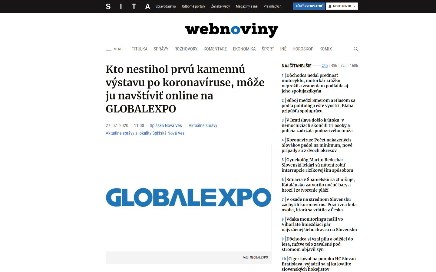 Kto nestihol prvú kamennú výstavu po koronavíruse, môže ju navštíviť online na GLOBALEXPO