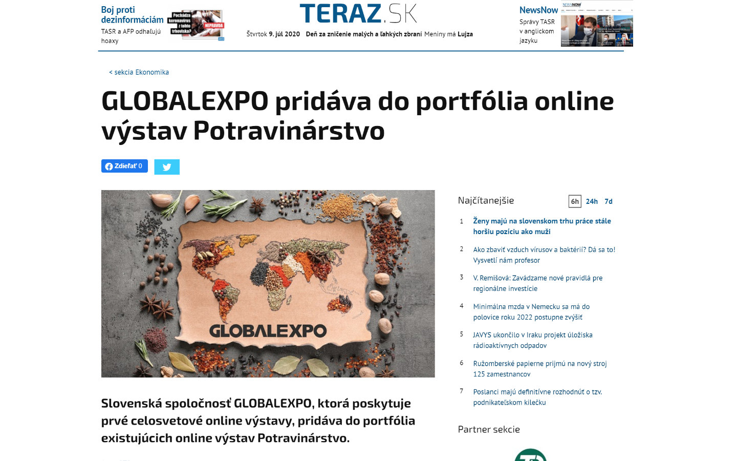 Online exhibition GLOBALEXPO in TV TA3